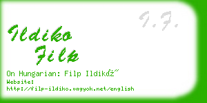 ildiko filp business card